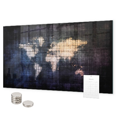 Lavagna magnetica Mappa astratta del mondo