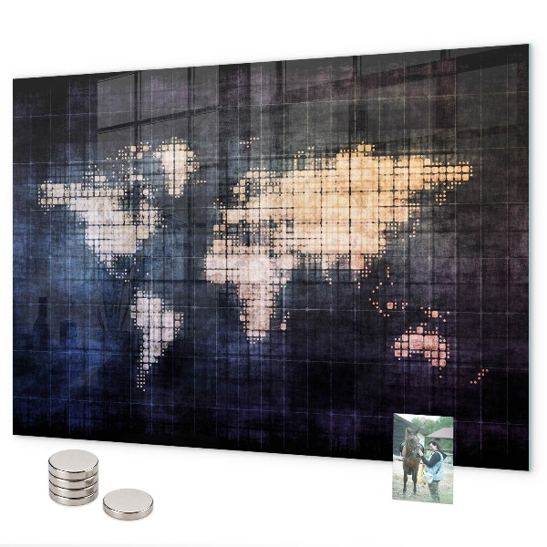 Lavagna magnetica Mappa astratta del mondo