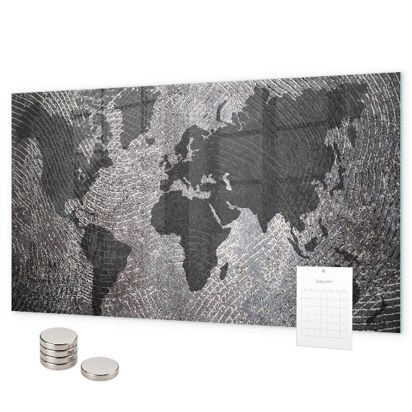 Lavagna magnetica per calamite Mappa del mondo concreta