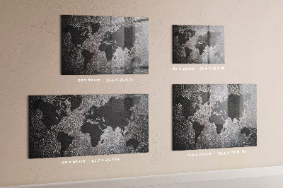 Lavagna magnetica per calamite Mappa del mondo concreta
