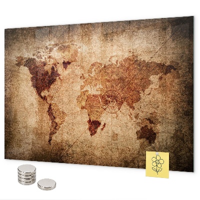 Lavagna magnetica Vecchia mappa del mondo