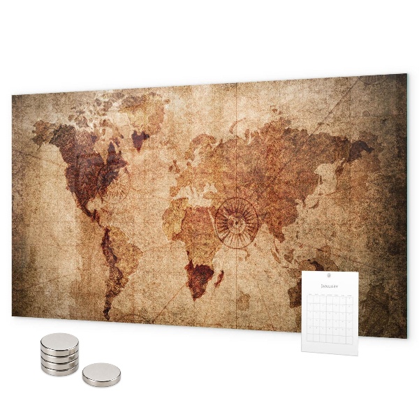 Lavagna magnetica Vecchia mappa del mondo