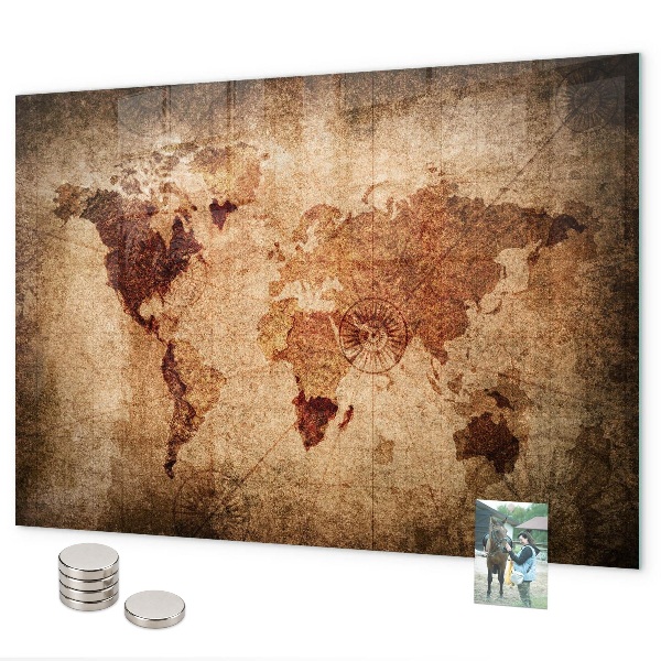 Lavagna magnetica Vecchia mappa del mondo