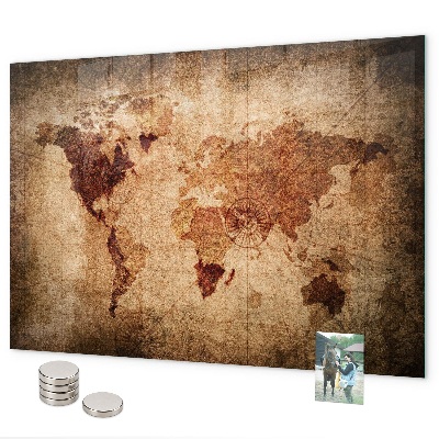 Lavagna magnetica Vecchia mappa del mondo