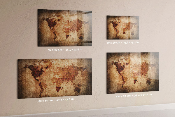 Lavagna magnetica Vecchia mappa del mondo