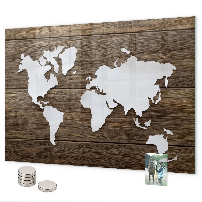 Lavagna magnetica Mappa del mondo su cartoncino