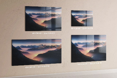 Lavagna magnetica Paesaggio di cime montuose