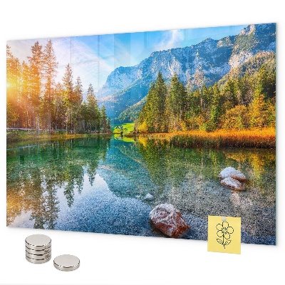 Lavagna magnetica per calamite paesaggio montano fluviale