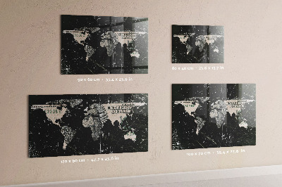 Lavagna magnetica per calamite Mappa del mondo del dollaro