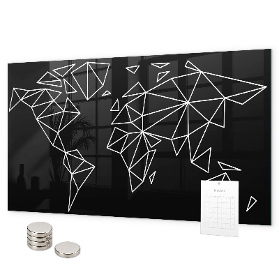 Lavagna magnetica per calamite Mappa del mondo moderno