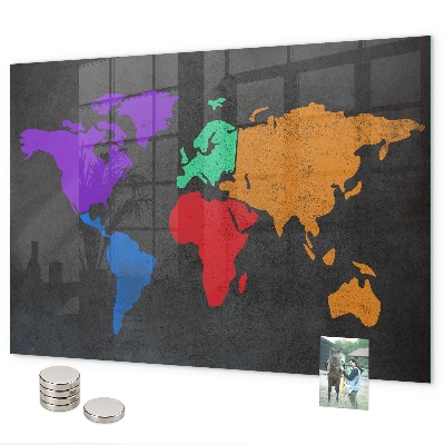 Lavagna magnetica per calamite Mappa del mondo