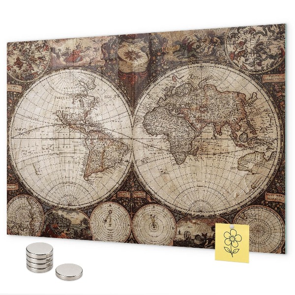 Lavagna magnetica Vecchia mappa del mondo