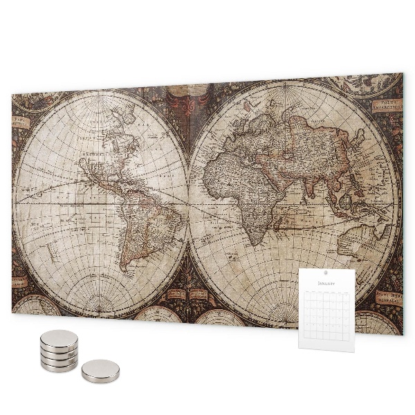Lavagna magnetica Vecchia mappa del mondo