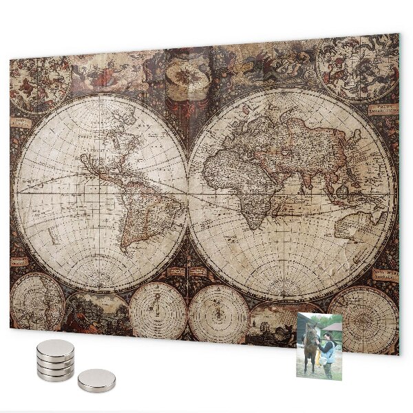 Lavagna magnetica Vecchia mappa del mondo