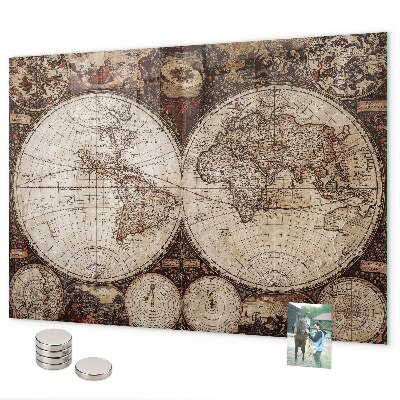 Lavagna magnetica Vecchia mappa del mondo