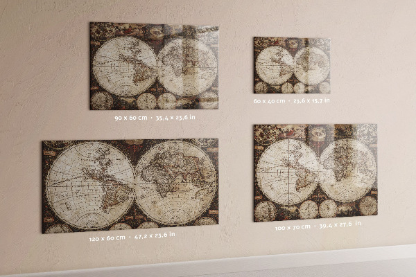 Lavagna magnetica Vecchia mappa del mondo