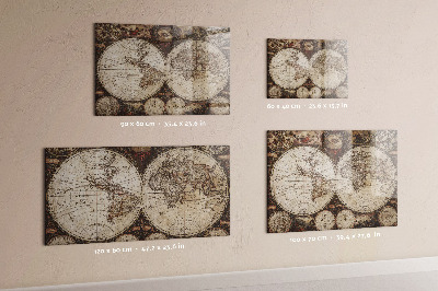 Lavagna magnetica Vecchia mappa del mondo