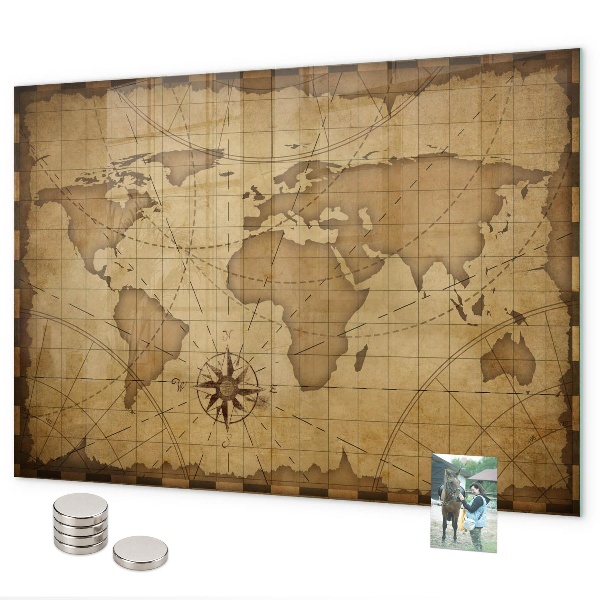 Lavagna magnetica Vecchia mappa del mondo
