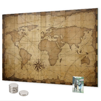 Lavagna magnetica Vecchia mappa del mondo