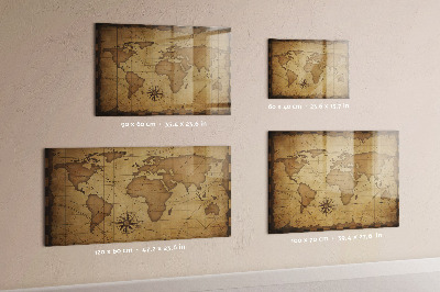 Lavagna magnetica Vecchia mappa del mondo