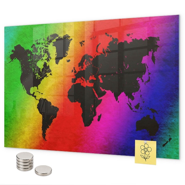 Lavagna magnetica per calamite Mappa del mondo