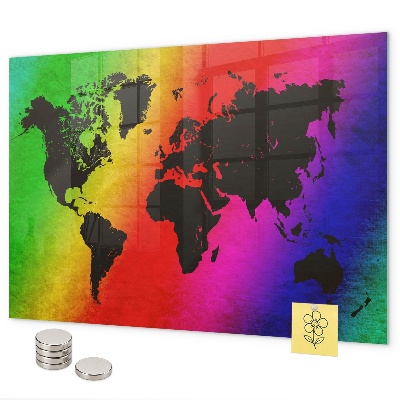 Lavagna magnetica per calamite Mappa del mondo