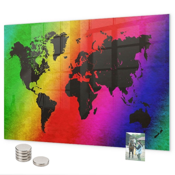 Lavagna magnetica per calamite Mappa del mondo
