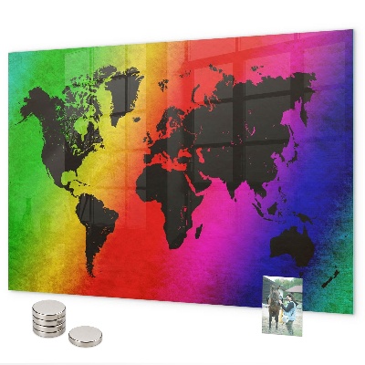 Lavagna magnetica per calamite Mappa del mondo