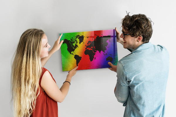 Lavagna magnetica per calamite Mappa del mondo
