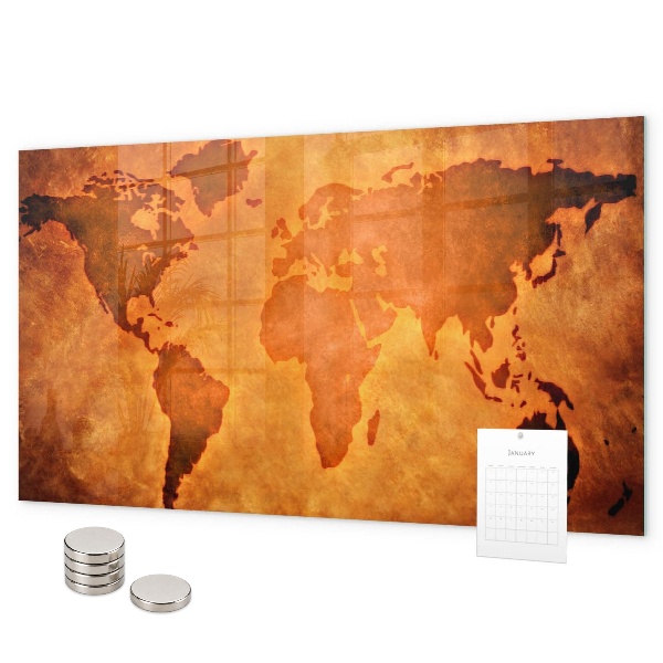 Lavagna magnetica per calamite Grande mappa del mondo