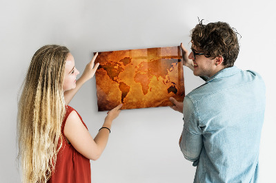 Lavagna magnetica per calamite Grande mappa del mondo
