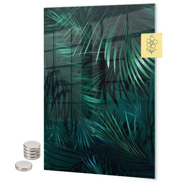 Pittura lavagna magnetica foglie tropicali scure