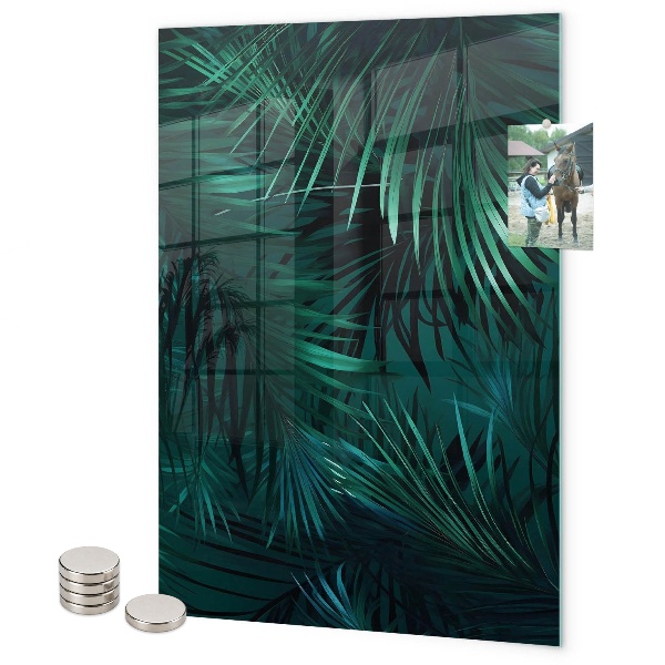 Pittura lavagna magnetica foglie tropicali scure