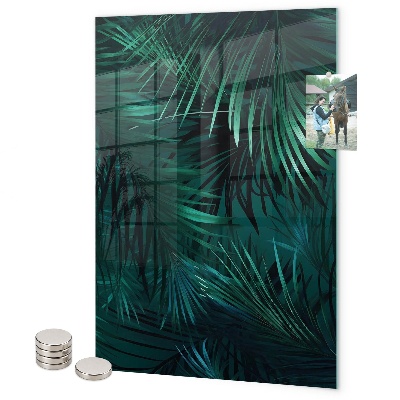 Pittura lavagna magnetica foglie tropicali scure