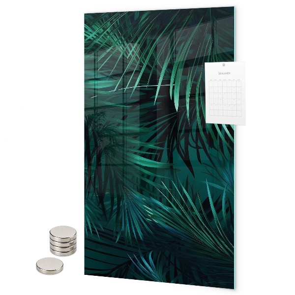 Pittura lavagna magnetica foglie tropicali scure