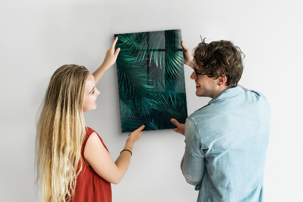 Pittura lavagna magnetica foglie tropicali scure