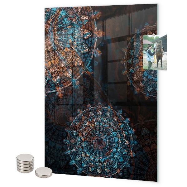 Lavagna magnetica da parete Mandala colorati