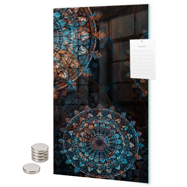 Lavagna magnetica da parete Mandala colorati
