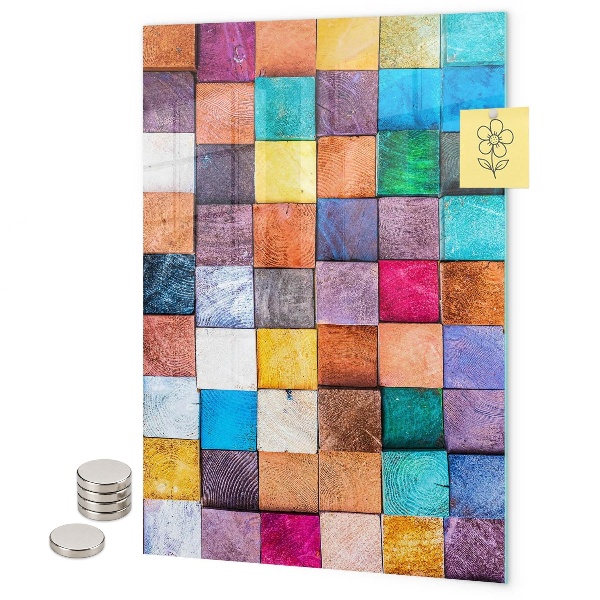 Lavagna magnetica da parete scacchiera colorata