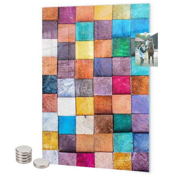 Lavagna magnetica da parete scacchiera colorata