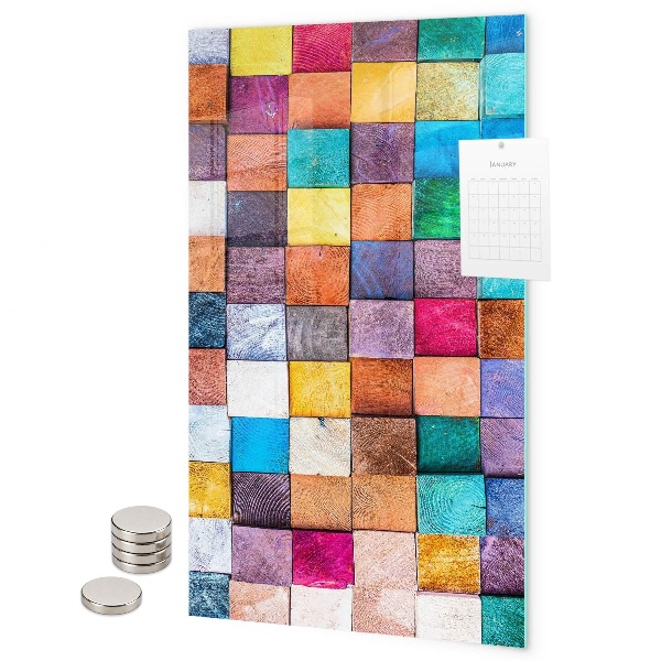 Lavagna magnetica da parete scacchiera colorata