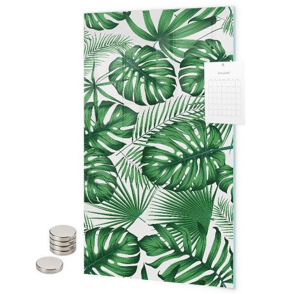 Pittura lavagna magnetica foglie di monstera tropicale