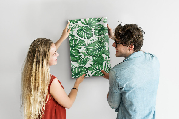 Pittura lavagna magnetica foglie di monstera tropicale