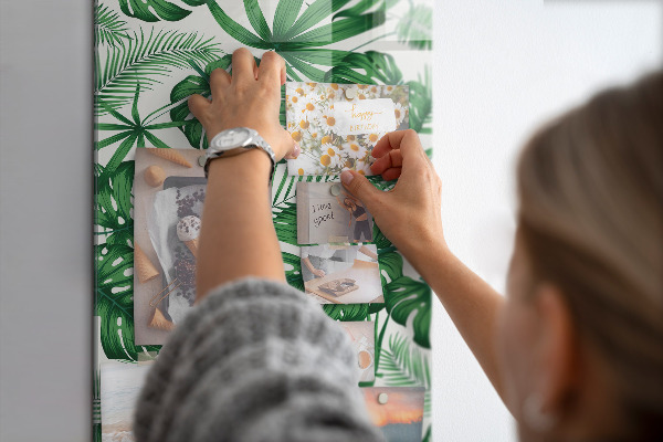 Pittura lavagna magnetica foglie di monstera tropicale