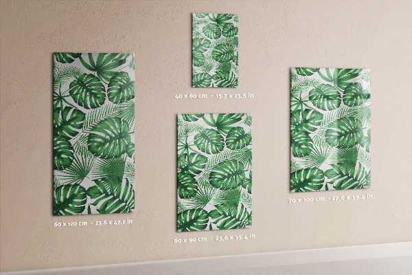 Pittura lavagna magnetica foglie di monstera tropicale