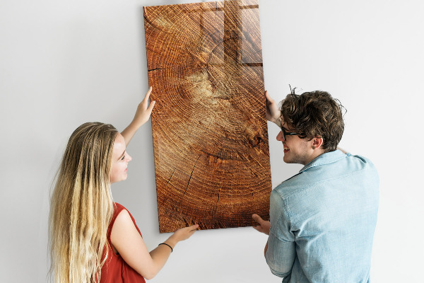 Lavagna magnetica scrivibile Lavagna per appunti con motivo in legno