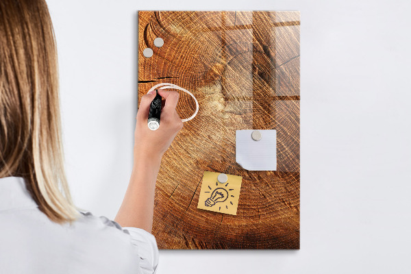 Lavagna magnetica scrivibile Lavagna per appunti con motivo in legno
