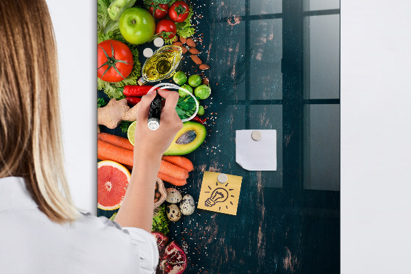 Lavagna magnetica scrivibile Ingredienti sani e ricordi in cucina