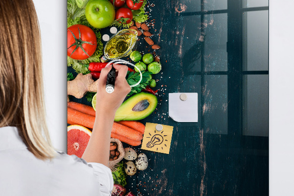 Lavagna magnetica scrivibile Ingredienti sani e ricordi in cucina