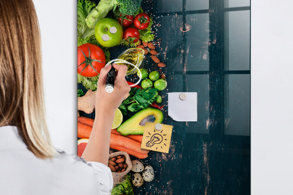 Lavagna magnetica scrivibile Ingredienti sani e ricordi in cucina